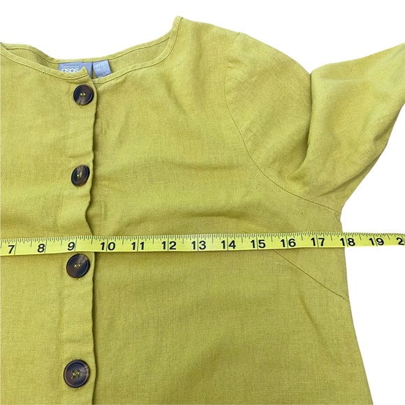 ASOS Jumpsuits Wide Leg Chic Linen Blend Summer Holiday Pockets Button Size 0 - Picture 5 of 10